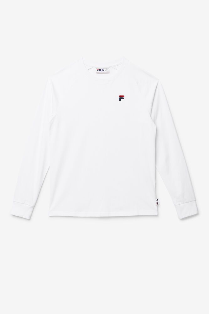 Fila T-Shirt Flynn Long Sleeve Womens White - India KVJ-618972